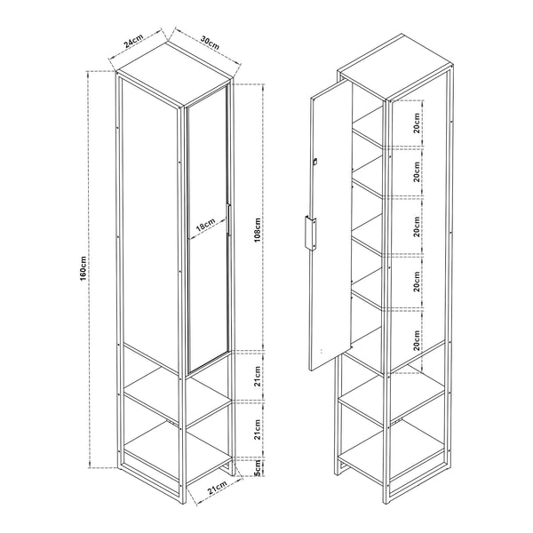 Set mobili da bagno Namsskogan 4 pz. effetto noce [en.casa]