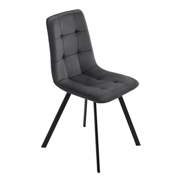 Sedia da pranzo Lexnitz set da 4 Gambe della sedia quadrate Grigio scuro [en.casa]