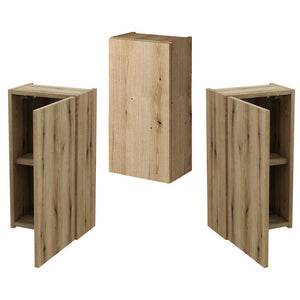 Set SKELBOLU di 4 Mobili da Bagno - Effetto Rovere [en.casa]