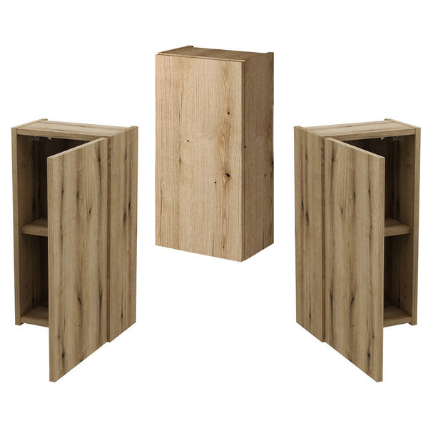 Set SKELBOLU di 4 Mobili da Bagno - Effetto Rovere [en.casa]