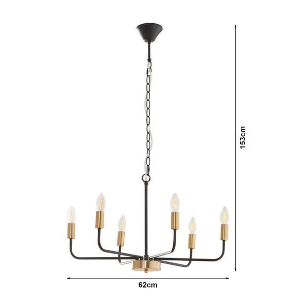 Lampadario Bishop Metallo Nero/Ottone [lux.pro]