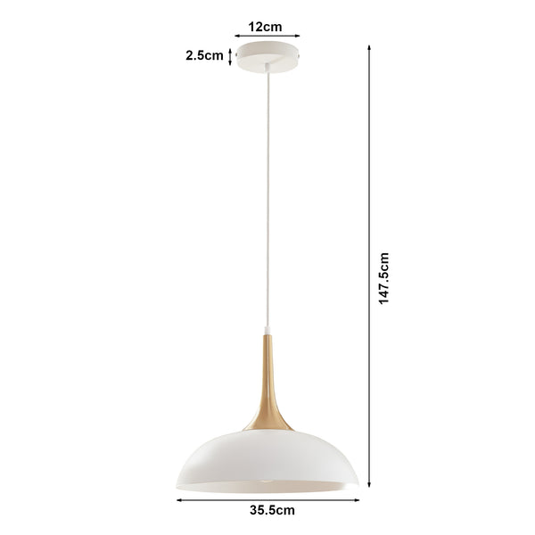 Lampada a sospensione Blairgowrie Metallo Bianco/Ottone [lux.pro]