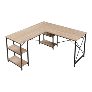 Scrivania Klirurud con 2 scaffali a forma di L 150x150x75 cm effetto quercia [en.casa]