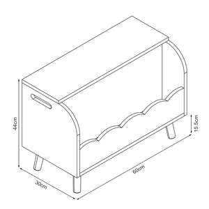 Scatola per giocattoli Vestnes 60x30x44 cm Cotton Candy/Bianco [en.casa]