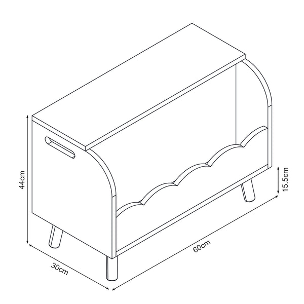 Scatola per giocattoli Vestnes 60x30x44 cm Cotton Candy/Bianco [en.casa]