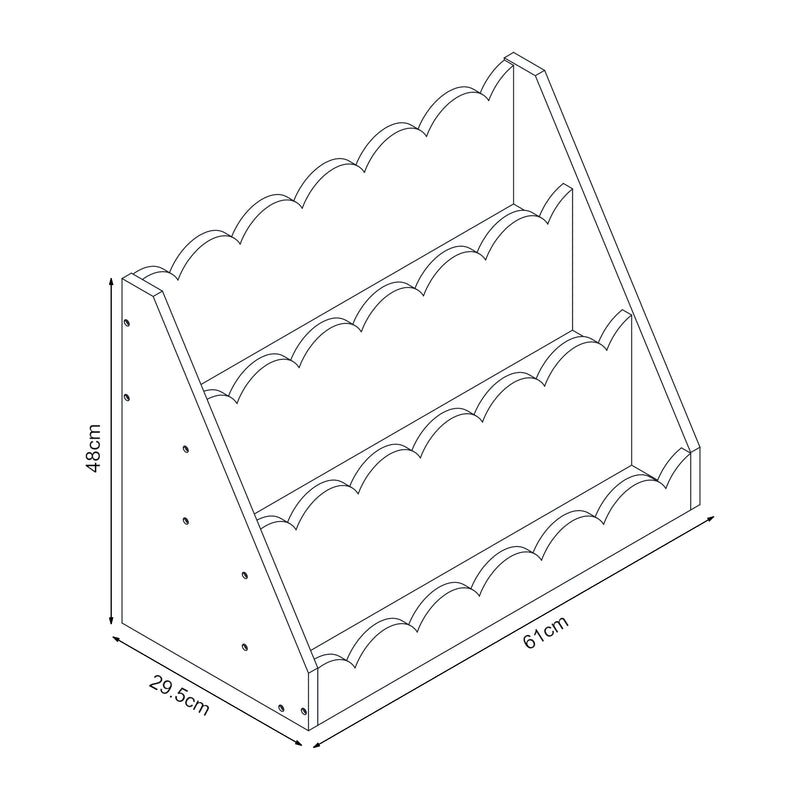 Schizzo in scala Scaffale Vestnes per Cameretta Libreria a Scaletta per Bambini - Rosa/Bianco [en.casa] 