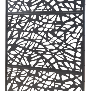 Parete divisoria interna Poskind acciaio 200x100x50 cm nero [casa.pro]