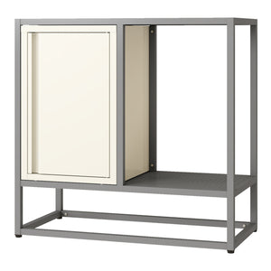 Sideboard Burlöv Acciaio 70x72x35 cm Grigio/Bianco [en.casa]