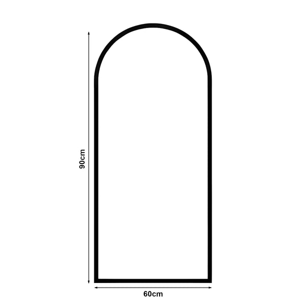 Specchio da Parete Podena con Cornice Arcuato 90x60 cm Legno Naturale [en.casa] 