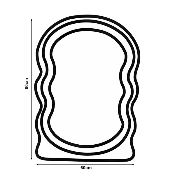 Specchio da parete Brummen con cornice in tessuto Teddy 80x60 cm Bianco [en.casa]