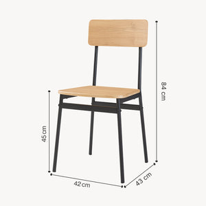 Gruppo pranzo Pollenev 5 pz. Nero/effetto quercia [en.casa]