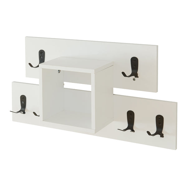 Appendiabiti a Parete Vänd con Scomparto Aperto 32 x 60 x 14 cm - Bianco [en.casa]