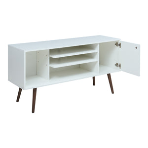 Mobile TV Vare 130x40x66 cm Bianco [en.casa]