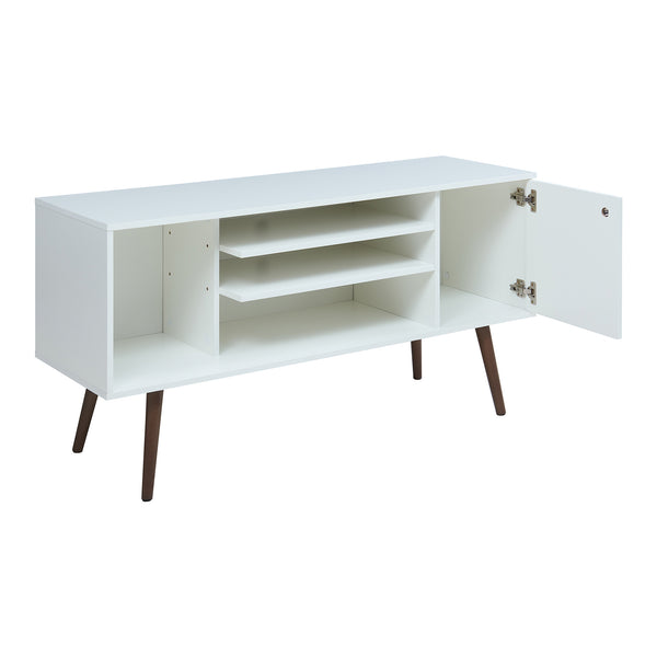 Mobile TV Vare 130x40x66 cm Bianco [en.casa]