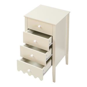 Cassettiera Luspoo con 4 cassetti 82x40x40 cm Bianco crema [en.casa]