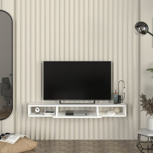Mobile TV sospeso Aar 135x30x16 cm Bianco [en.casa]