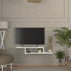Mobile TV sospeso Kershaby 120x30x19 cm Bianco [en.casa]