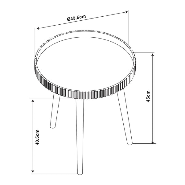 Tavolino Bongard Ø50x45 cm Bianco [en.casa]