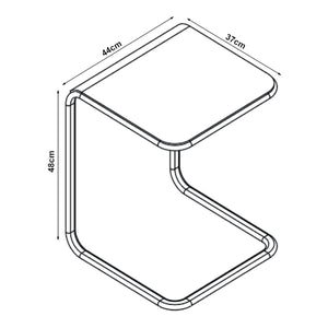 Tavolino laterale Brosa 44x37x48 cm Trasparente [en.casa]