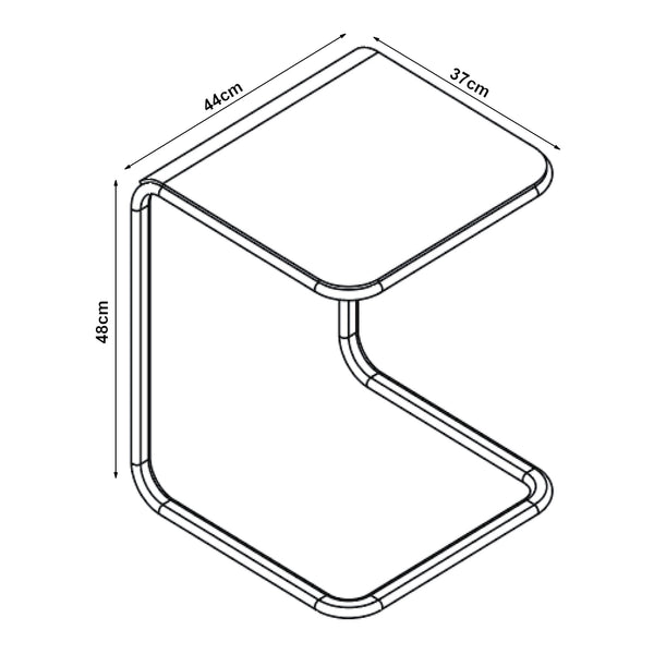 Tavolino laterale Brosa 44x37x48 cm Trasparente [en.casa]