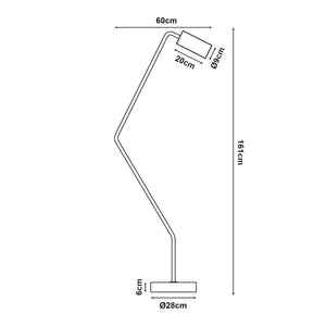 Lampada da terra Vatka GU10 Metallo Nero / Marmo, bianco [lux.pro]