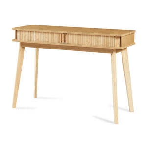 Tavolo a Consolle Tysvær a 2 Ante Scorrevoli in Bambù Naturale 110 x 40 x 78 cm [en.casa]