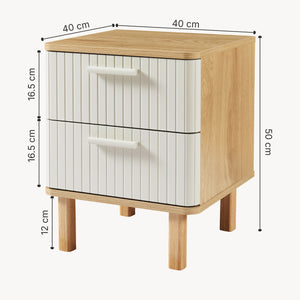 Comodino Ferrersp con 2 cassetti 50x40x40 cm effetto quercia/colore sabbia [en.casa]