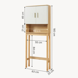Mobiletto per bagno Ferrersp 160x63x20 cm effetto quercia/color sabbia [en.casa]