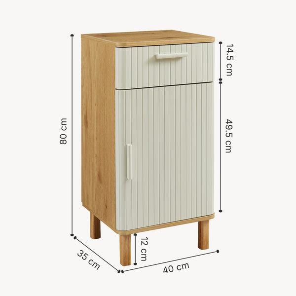 Mobile bagno Ferrersp 80x40x35 cm effetto quercia/colore sabbia [en.casa]