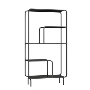 Bücherregal Færder Stahl 145x76x33 cm Schwarz [en.casa]