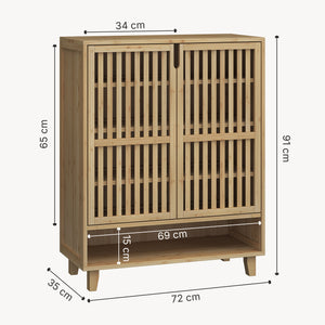 Scarpiera Sirgerg 91x72x35 cm Bambù Naturale [en.casa]