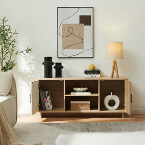 Mobile TV Kenta 120x39x52 cm effetto quercia Sonoma/bianco [en.casa]