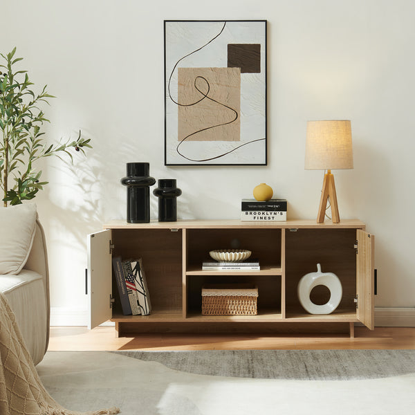 Mobile TV Kenta 120x39x52 cm effetto quercia Sonoma/bianco [en.casa]