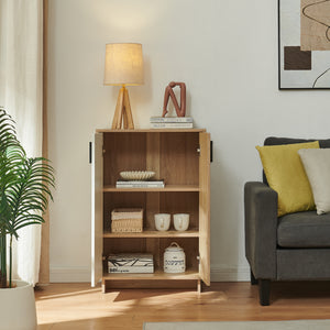 Mobiletto Kenta 90x60x35 cm effetto rovere Sonoma/bianco [en.casa]