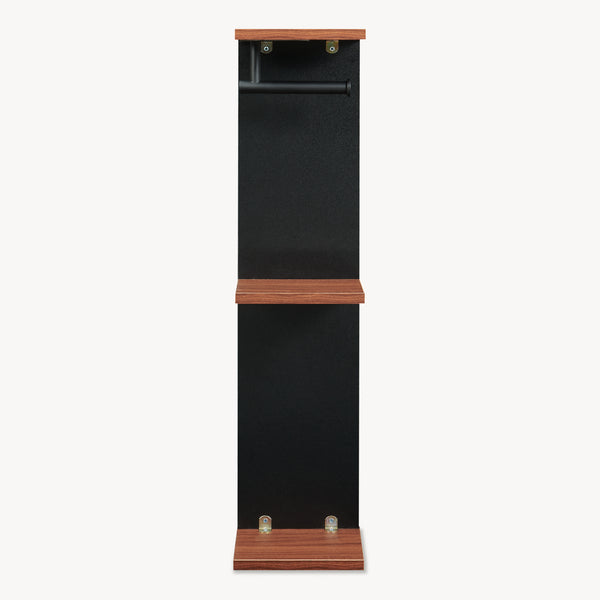 Mobile Porta Carta Igienica Trond Supporto Portarotolo 76 x 18 x 18 cm - Nero/Effetto Noce [en.casa]