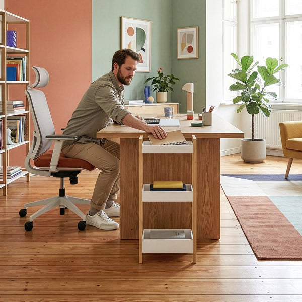 Scaffale da Terra Anun in Bambù Mobile da Bagno con 3 Cestini 78 x 80 x 40 cm - Color Naturale / Bianco [en.casa]