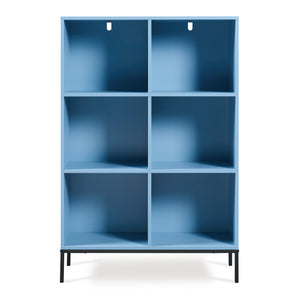 Libreria Colwyn con 6 Ripiani Scaffale da Terra 120 x 80 x 30 cm - Blu [en.casa]