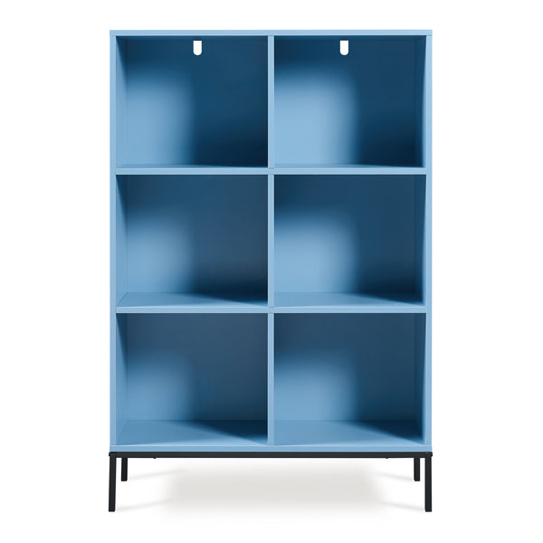 Libreria Colwyn con 6 Ripiani Scaffale da Terra 120 x 80 x 30 cm - Blu [en.casa]