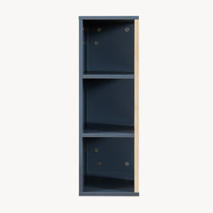 Mobiletto da Muro Svanes per Bagno Pensile con Frontale in Bambù e 3 Ripiani 60 x 30 x 20 cm - Grigio Scuro/ Naturale [en.casa]