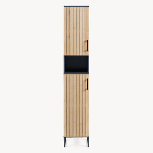 Colonna Svanes 170x30x30 cm Grigio scuro/Naturale [en.casa]