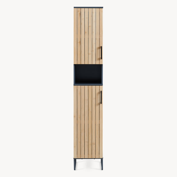 Colonna Svanes 170x30x30 cm Grigio scuro/Naturale [en.casa]
