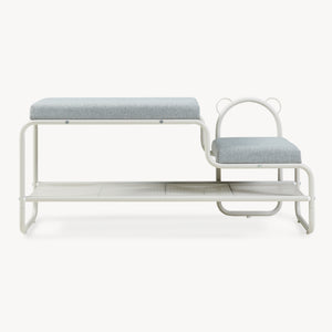 Panca Portascarpe Jässaatka con Sgabello per Bambini 100 x 32 x 46 cm - Grigio [en.casa]