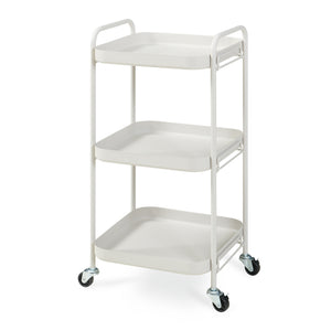 Carrello di Servizio Kelevn Portatutto a 3 Ripiani e Rotelle 67 x 33 x 31 cm in Acciaio - Grigio [en.casa]
