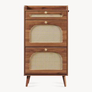 Scarpiera Virievarnu 111x60x24 cm effetto noce [en.casa]