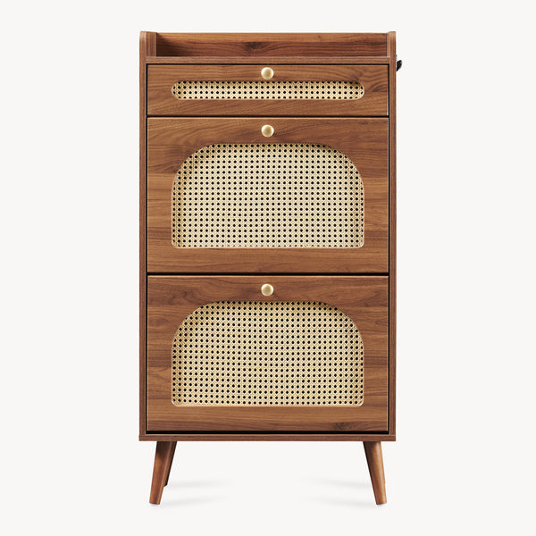 Scarpiera Virievarnu 111x60x24 cm effetto noce [en.casa]