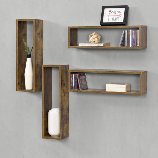 Mensola da parete Fagernes 59x15x17cm Set da 4 pezzi vari colori en.casa