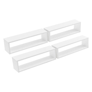 Set di 4 Mensole da Parete a Forma Rettangolare 59 x 14,5 x 17 cm 4 Scaffali da Muro con 2 Ripiani Portaoggetti - Vari Colori