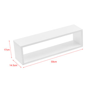 Set di 4 Mensole da Parete a Forma Rettangolare 59 x 14,5 x 17 cm 4 Scaffali da Muro con 2 Ripiani Portaoggetti - Vari Colori
