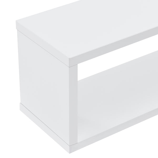 Set di 4 Mensole da Parete a Forma Rettangolare 59 x 14,5 x 17 cm 4 Scaffali da Muro con 2 Ripiani Portaoggetti - Vari Colori
