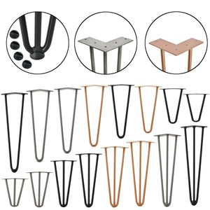 [en.casa] Hairpin Leg Gambe per tavolo in un set di 4  d´acciaio 